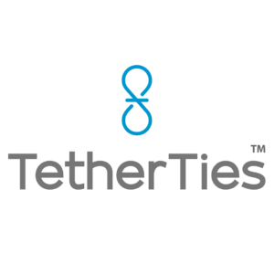 TetherTies stacked logo white
